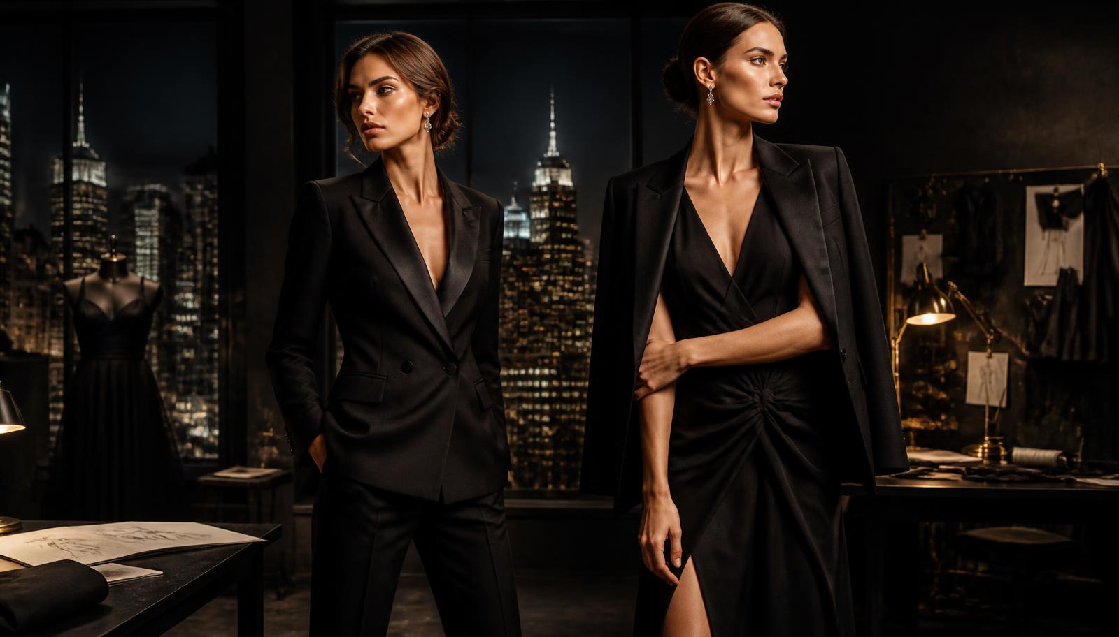 Di Rani models in the New York atelier wearing The Other Side Collection